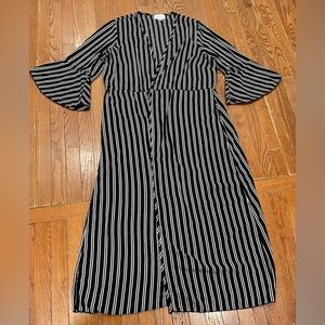 Caren Sport Black and White Striped Dress